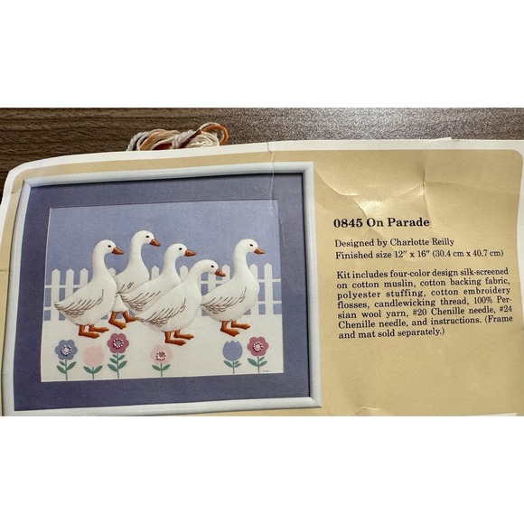 The Creative Circle Other - Vintage 1986 The Creative Circle Kit ACOC #0845 Embroidery Kit Ducks "On Parade"